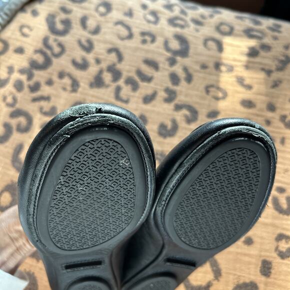 TORY BURCH Blacked Out Minnie Travel Ballet Flat Womens 7 Black Leather Comfort - Picture 6 of 8